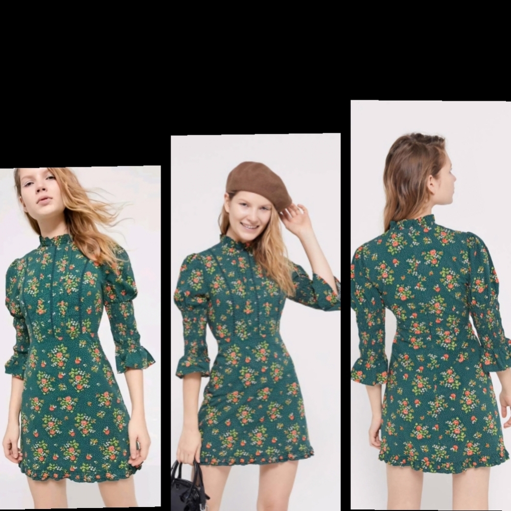Laura Ashley Green Floral Mini Dress - Picture 3 of 16